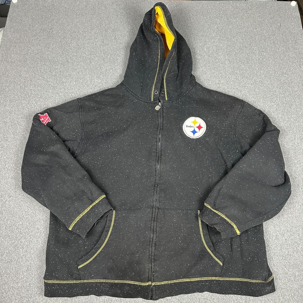NFL Pro Line Pittsburgh Steelers Sherpa Lined Full Zip Hoodie Jacket Mens 3XL